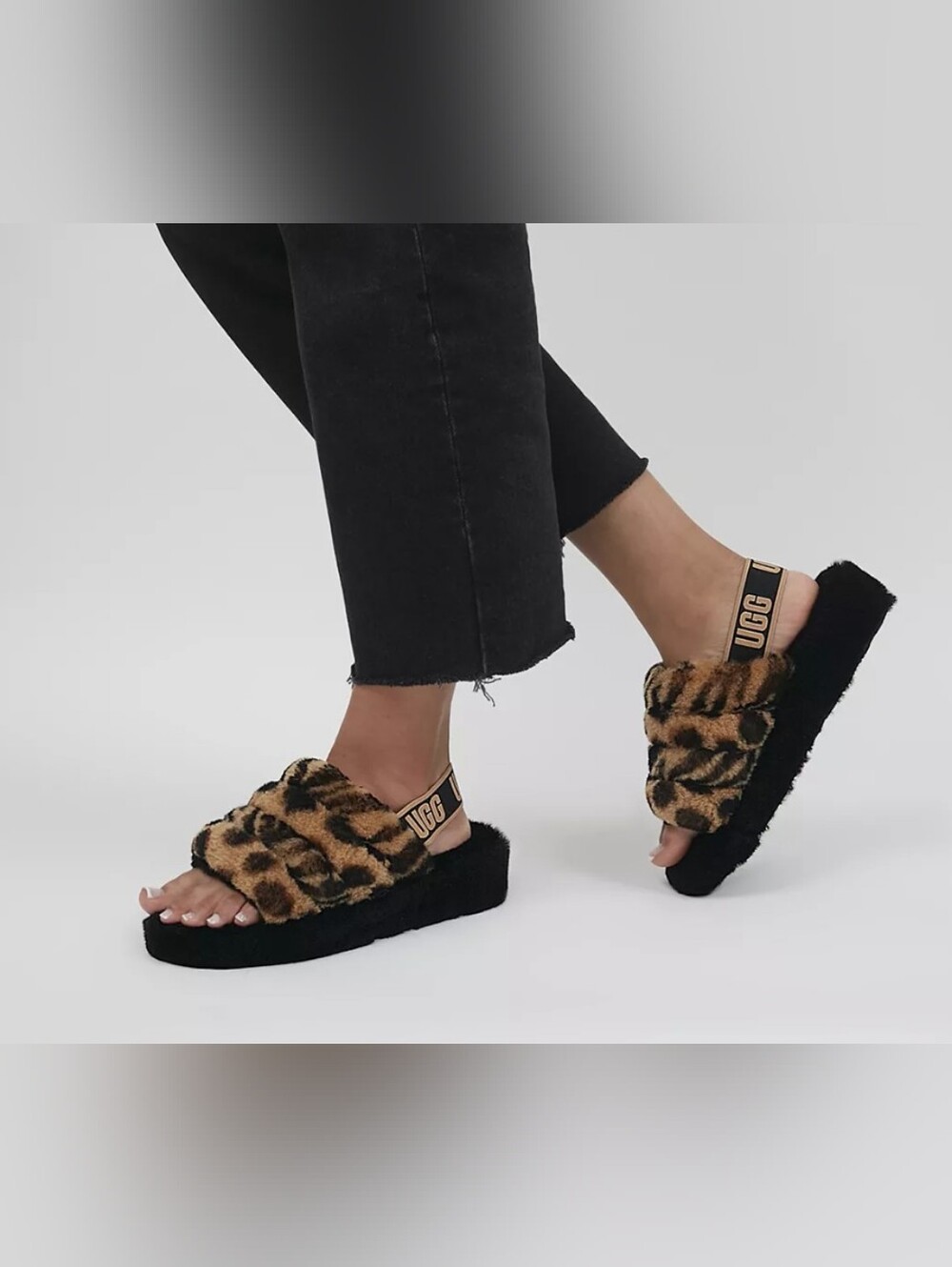 UGG Fluff Yeah 'Leopard' Women's Slippers Size 10 Like New MSRP $110